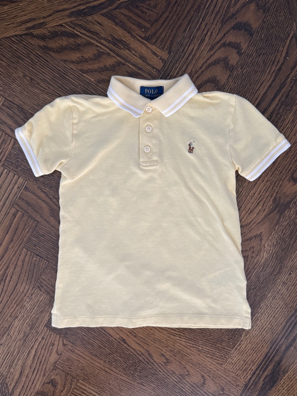 Polo Ralph Lauren Oxford Mesh Yellow Short-Sleeve Kids Polo Shirt Size 6